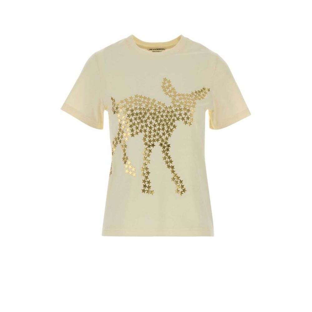 Jw Anderson Women Ivory Cotton T-Shirt